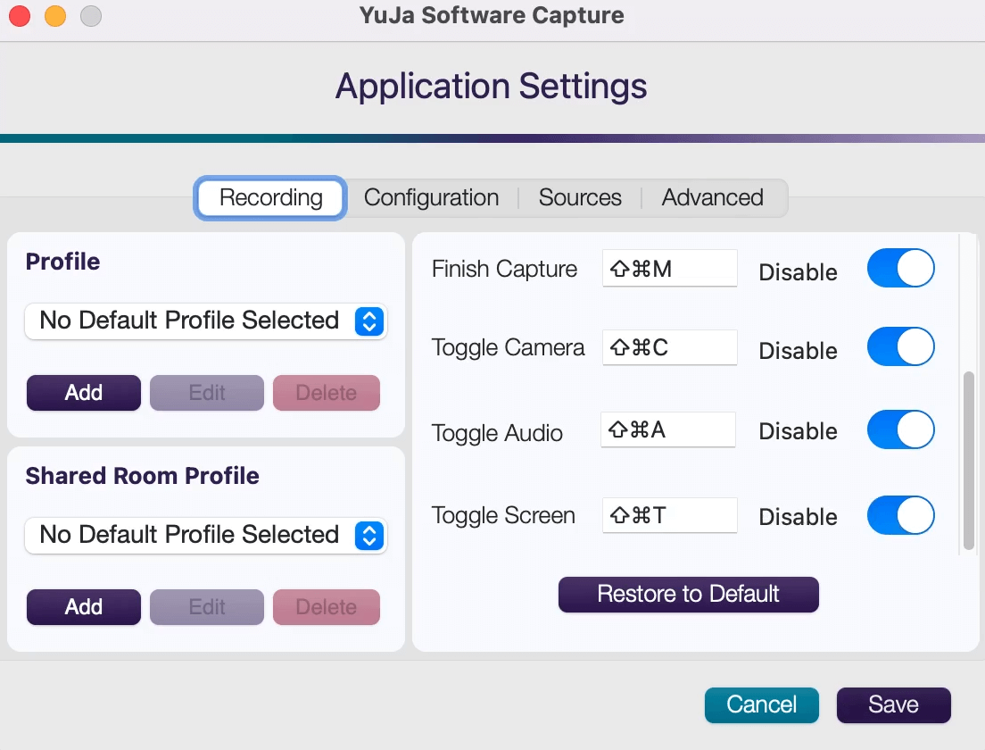 The new hotkeys featured in Software Capture.