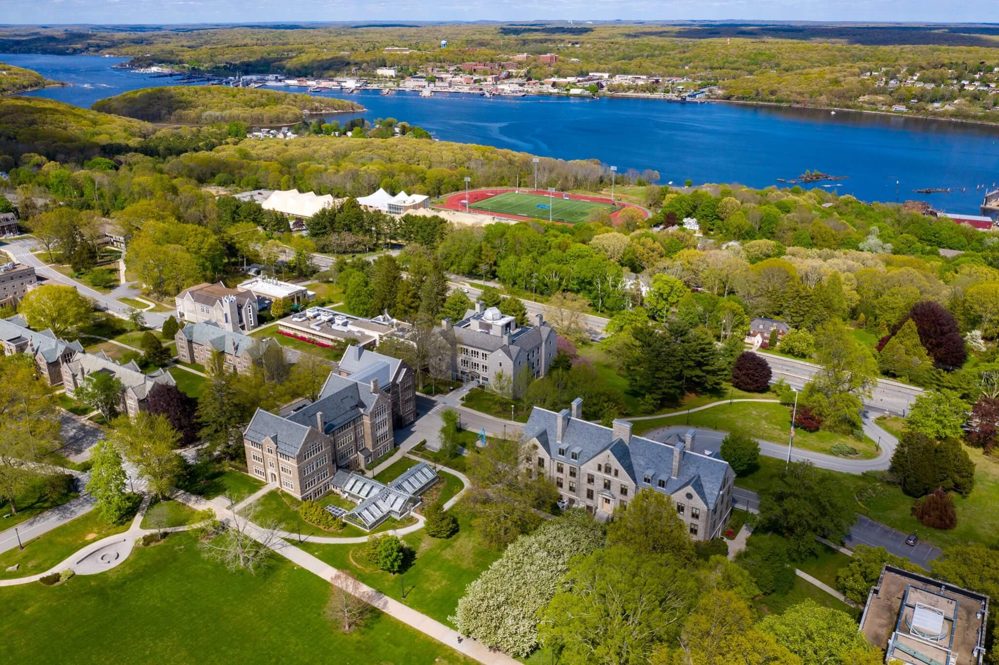 Connecticut College aerial view.