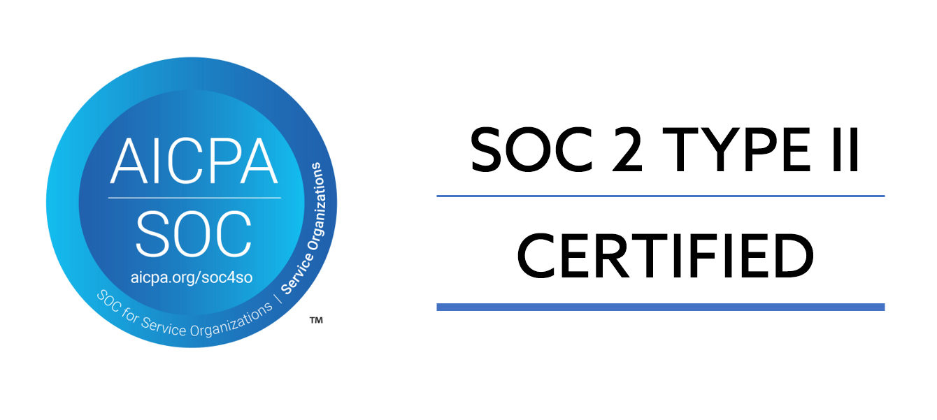 Compliance logos for SOC 2 Type II.