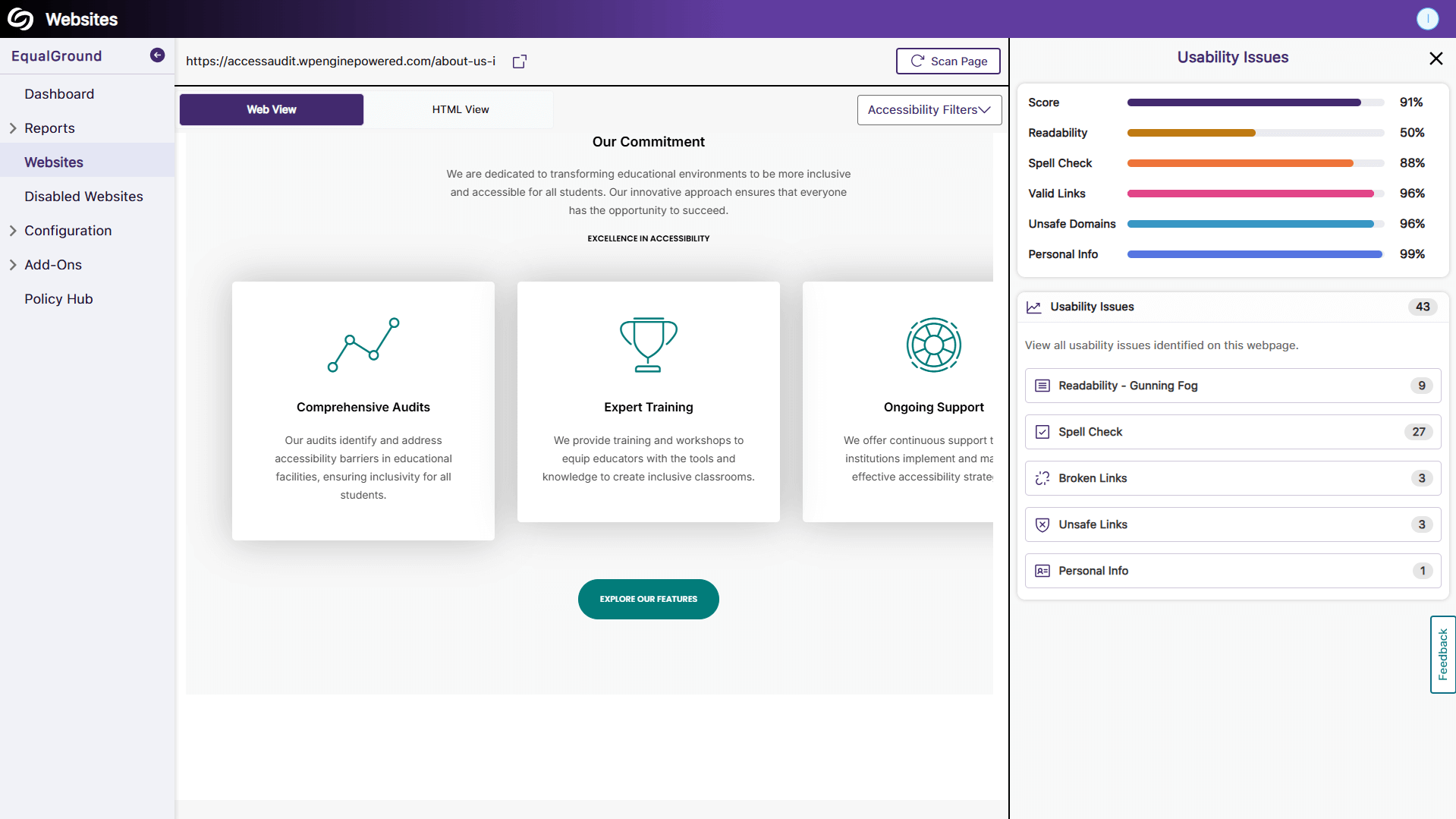 The Usability Engine, which now includes more-advanced checks on web pages.