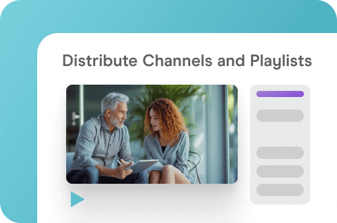 Distribute Channels and Playlists illustration.