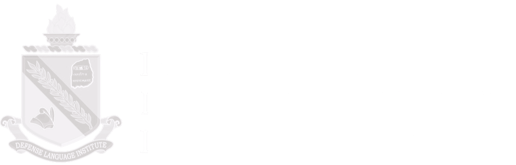 The Defense Language Institute Foreign Language Center white logo