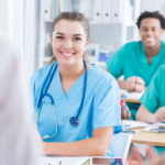 A group of nursing students in class