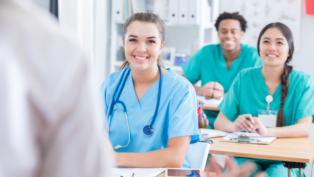 A group of nursing students in class