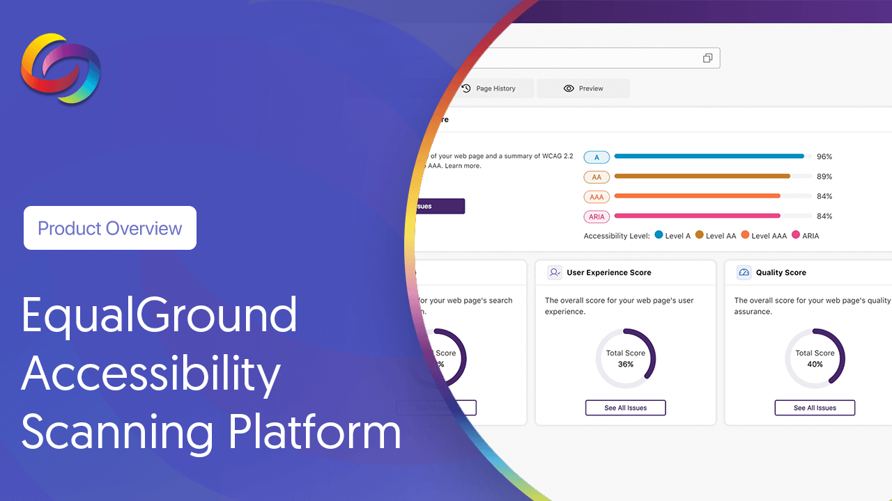 Welcome to the EqualGround Accessibility Scanning Platform thumbnail.