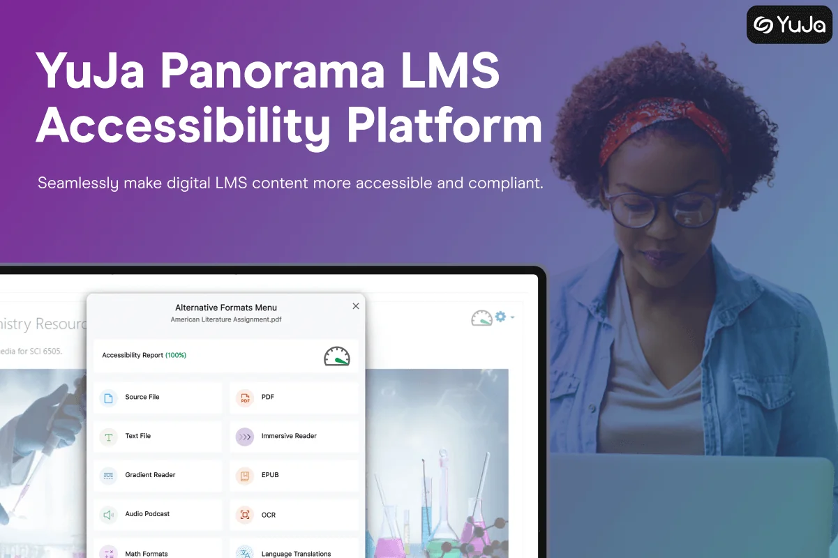 Panorama LMS Accessibility Platform brochure cover.