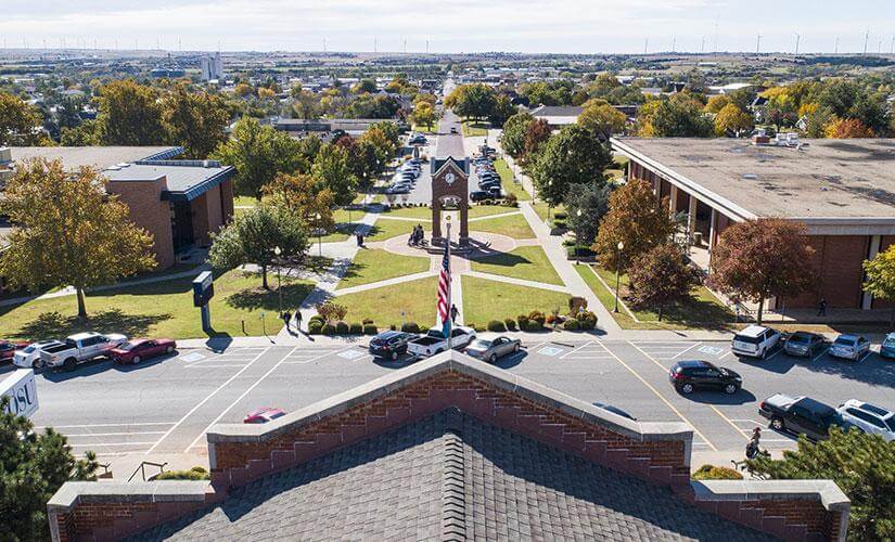 Southwestern Oklahoma State University aerial view.